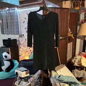 Trixxi Black Long Sleeve Sheath Dress for Cocktail
